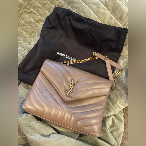 YSL taupe quilted medium loulou bag - Picture 2 of 13
